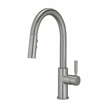 BAKEBETTER Vela Pull-Down One Handle Brushed Nickel Pulldown Kitchen Faucet BA2737361